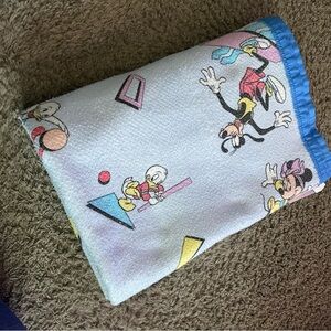Vintage Esmond Disney Mickey Mouse Polyester Fleece Satin Edge Twin Blanket